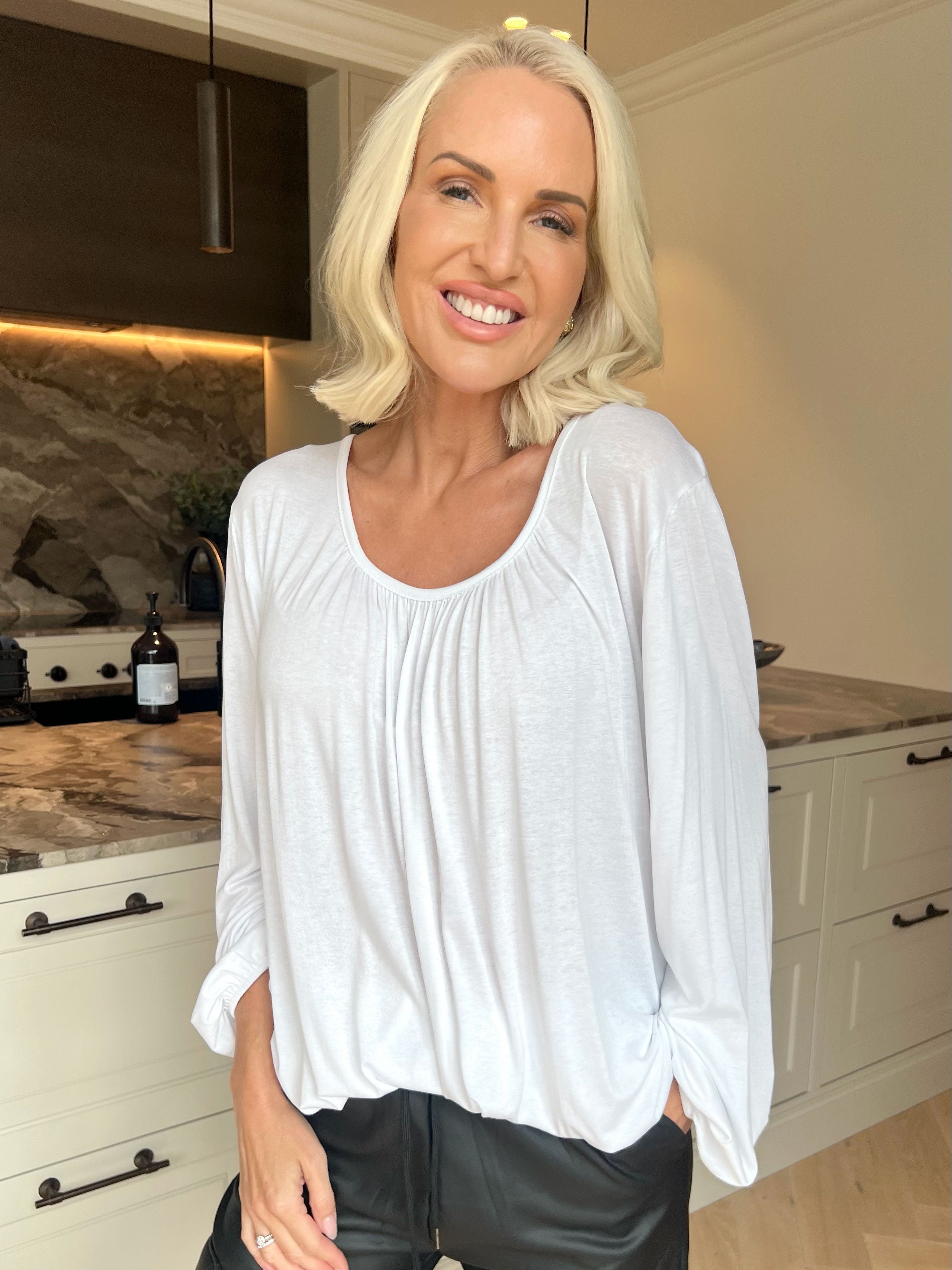 Miracle L/S - Skønneste basis bluse med elastik for enden
